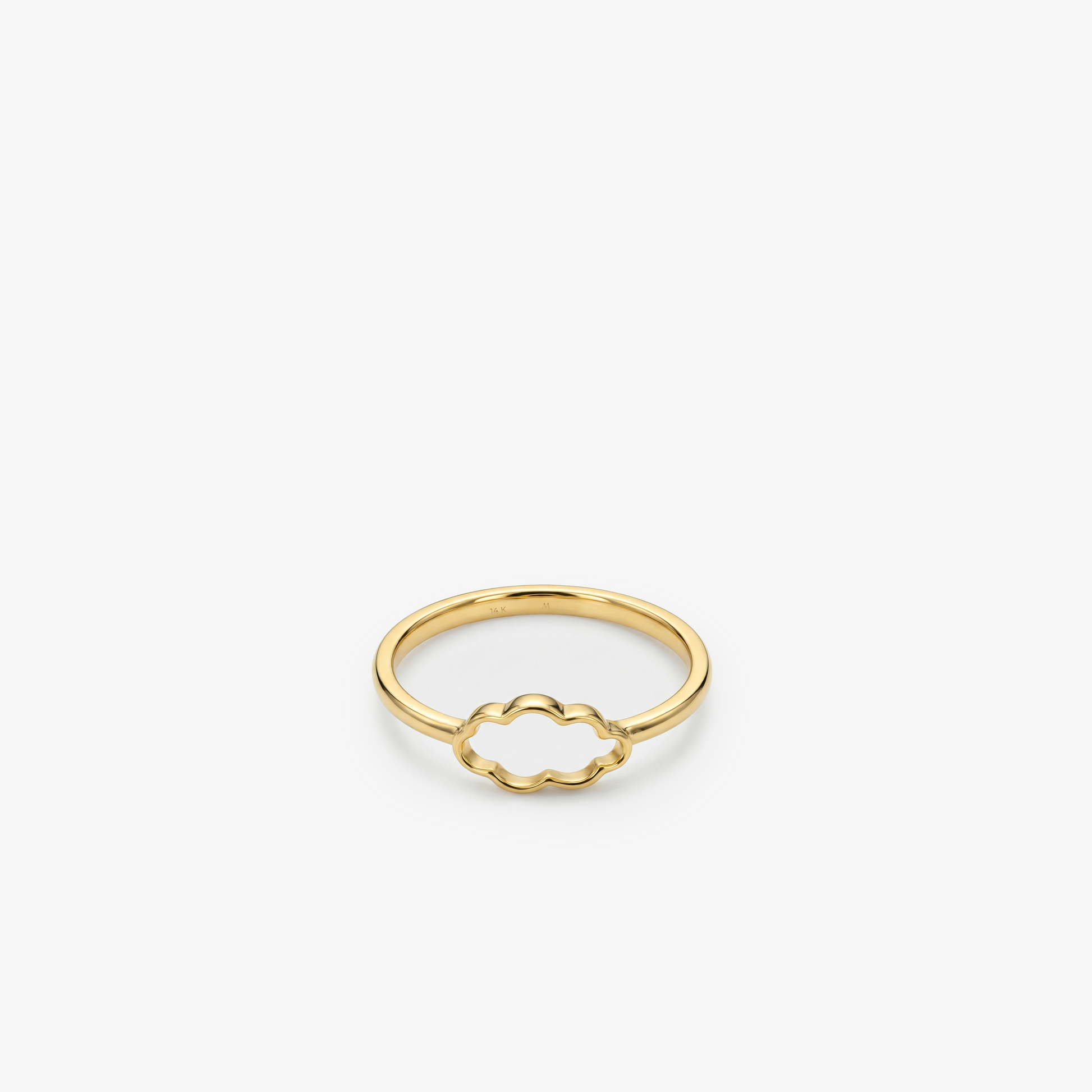 Hollow Cloud Ring | 14K Solid Gold