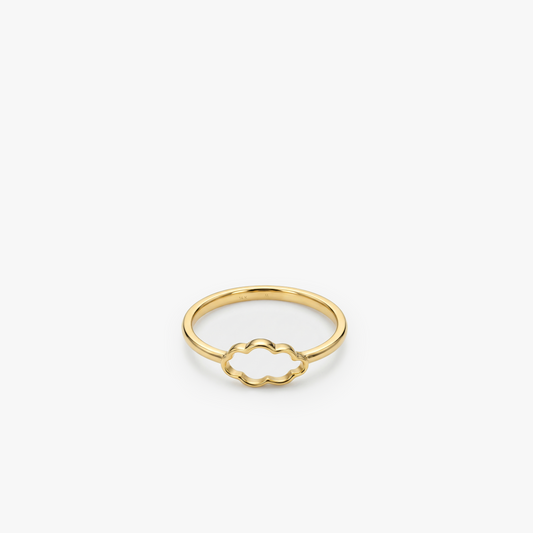 Hollow Cloud Ring | 14K Solid Gold
