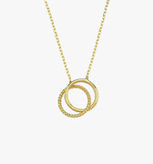 Interlocking Circle Necklace | 14K Solid Gold - Mionza Jewelry-disc necklace, eternity necklace, friendship necklace, gift for her, gift for lover, gift for wife, gift for women, gold bridal necklace, gold circle necklace, gold open circle necklace, infinity necklace, interlocking circle, open circle necklace