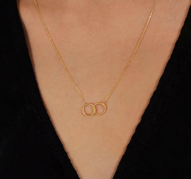 Interlocking Circle Necklace | 14K Solid Gold