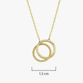 Interlocking Circle Necklace | 14K Solid Gold - Mionza Jewelry-disc necklace, eternity necklace, friendship necklace, gift for her, gift for lover, gift for wife, gift for women, gold bridal necklace, gold circle necklace, gold open circle necklace, infinity necklace, interlocking circle, open circle necklace