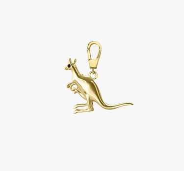 Kangaroo Charm | 14K Solid Gold - Mionza Jewelry-animal charms, animal necklace, australian necklace, charm bracelet, charm earrings, christmas gift, cute charms, gold chain anklet, gold charm bracelet, kangaroo gift, kangaroo necklace, kangaroo pendant, lobster clasp