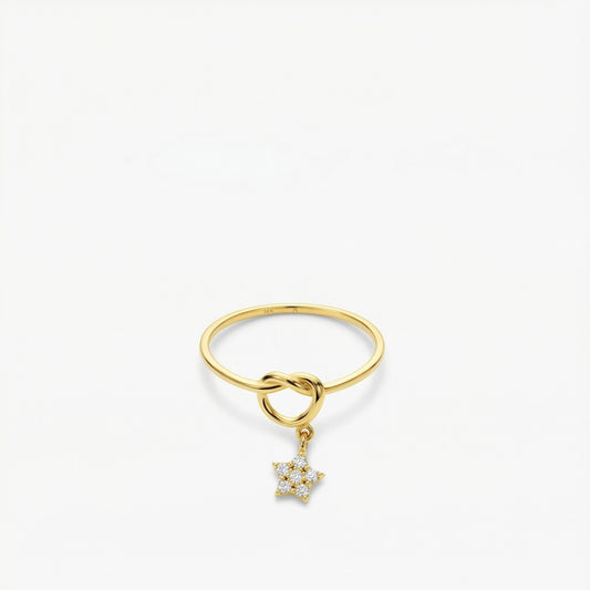Knot Star Ring | 14K Solid Gold