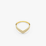 Pave Chevron Ring | 14K Solid Gold