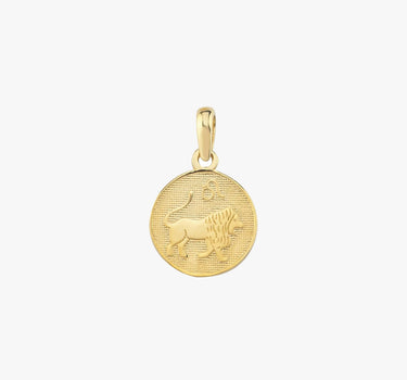 Leo Zodiac Necklace | 14K Solid Gold - Mionza Jewelry-aries necklace, astrology necklace, Birthday Gift, custom necklace, gift for bestfriend, gold leo necklace, leo gifts, leo zodiac necklace, scorpio necklace, zodiac coin necklace, zodiac jewelry, zodiac necklace, zodiac sign necklace