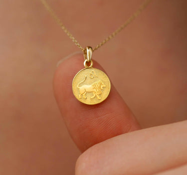 Leo Zodiac Necklace | 14K Solid Gold