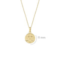 Libra Zodiac Necklace | 14K Solid Gold - Mionza Jewelry-16th birthday gift, astrology necklace, birthday gift, coin necklace, custom jewelry, gift for bestfriend, gold disc necklace, libra gifts, libra necklace, libra zodiac, taurus necklace, zodiac jewelry, zodiac necklace