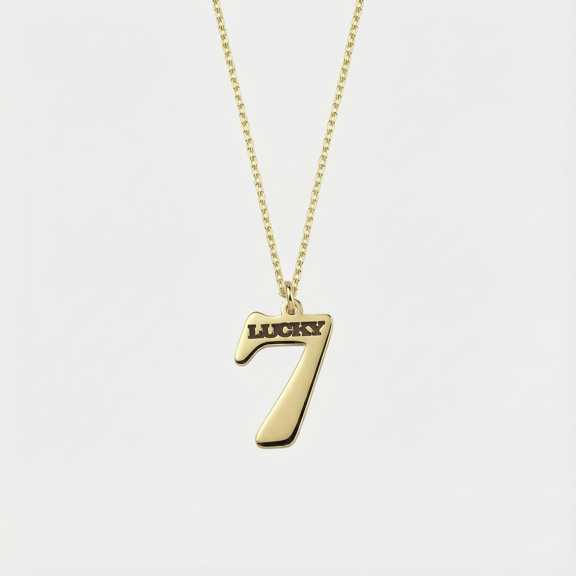 Lucky Number Necklace | 14K Solid Gold