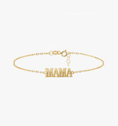 Mama Bracelet | 18K Gold Vermeil - Mionza Jewelry-18k solid gold, adjustable bracelet, custom mama bracelet, gift for new mom, gold mom bracelet, gold vermeil, grandma bracelet, mom jewelry, mother bracelet, mothers day gift, non tarnish bracelet, personalized gift, pregnant mom gift