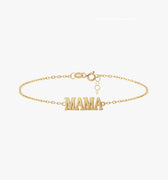 Mama Bracelet | 18K Gold Vermeil - Mionza Jewelry-18k solid gold, adjustable bracelet, custom mama bracelet, gift for new mom, gold mom bracelet, gold vermeil, grandma bracelet, mom jewelry, mother bracelet, mothers day gift, non tarnish bracelet, personalized gift, pregnant mom gift