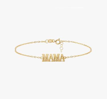 Mama Bracelet | 18K Gold Vermeil - Mionza Jewelry-18k solid gold, adjustable bracelet, custom mama bracelet, gift for new mom, gold mom bracelet, gold vermeil, grandma bracelet, mom jewelry, mother bracelet, mothers day gift, non tarnish bracelet, personalized gift, pregnant mom gift