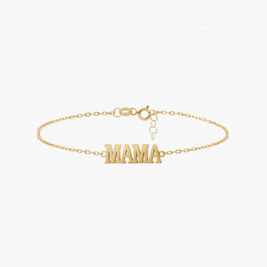 Mama Bracelet | 18K Gold Vermeil - Mionza Jewelry-18k solid gold, adjustable bracelet, custom mama bracelet, gift for new mom, gold mom bracelet, gold vermeil, grandma bracelet, mom jewelry, mother bracelet, mothers day gift, non tarnish bracelet, personalized gift, pregnant mom gift