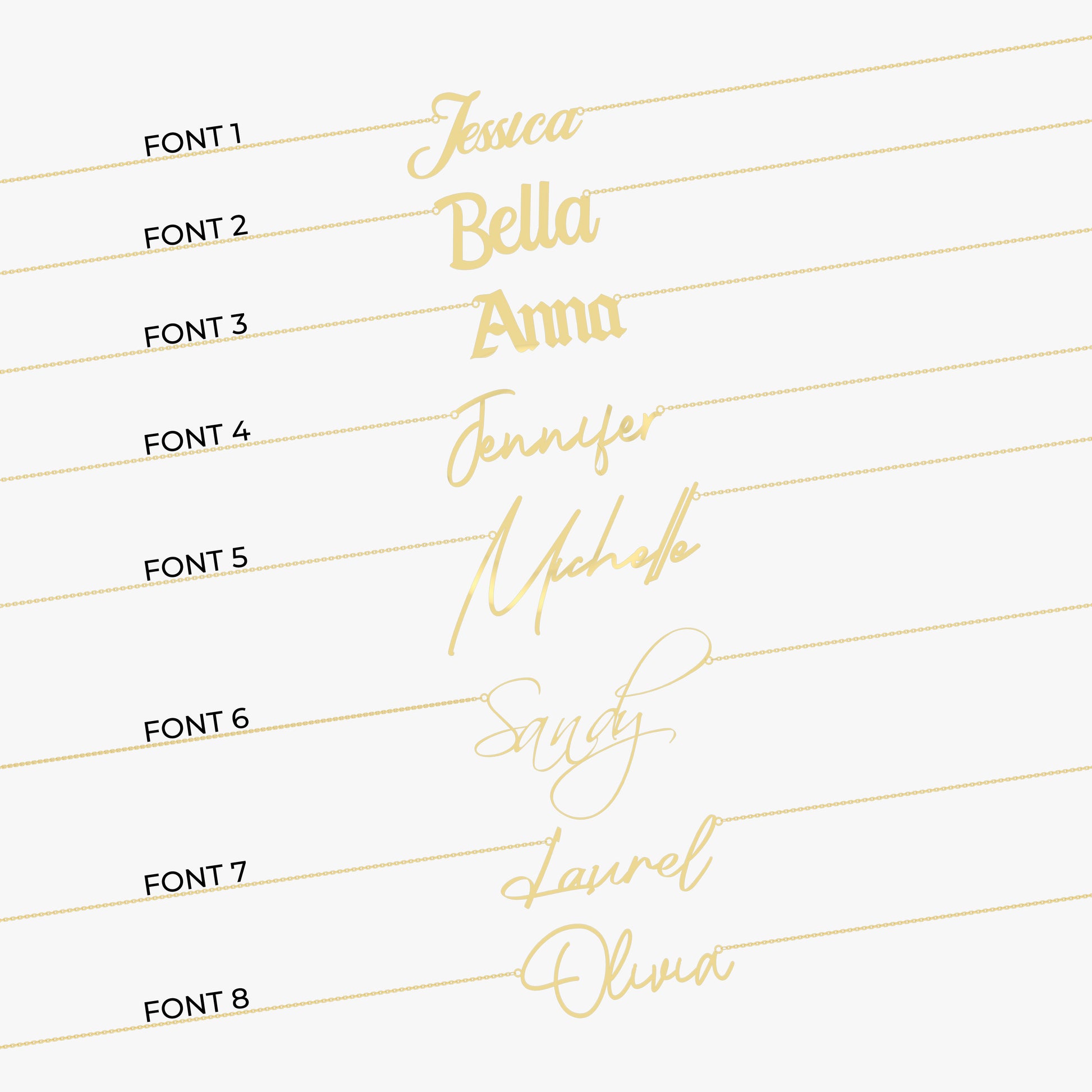 Name Necklace | 14K Solid Gold