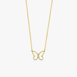 Butterfly Initial Necklace | 14K Solid Gold - Mionza Jewelry-1st anniversary gift, animal lover gift, butterfly jewelry, butterfly necklace, custom necklace, dainty name necklace, gift for bestfriend, gift for women, letter necklace, name necklace, personalize necklace, personalized jewelry, summer jewelry