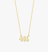 444 Angel Number Necklace | 14K Solid Gold - Mionza Jewelry-555 necklace, 888 necklace, Angel Necklace, Angel Pendant, Angel Wings, Angelita necklace, Baby Angel Necklace, gold number necklace, Good Luck Charm, Guardian Angel, number necklace, protection necklace, Remembrance Necklace