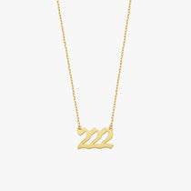 222 Angel Number Necklace | 14K Solid Gold or Gold Plated Silver - Mionza Jewelry-222 necklace, 222 necklace gold, 777 necklace, angel numbers, custom necklace, date necklace, gift for birthday, gift for mom, gold number necklace, lucky necklace, mothers day gift, number necklace, personalized jewelry