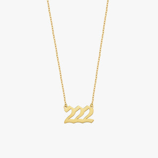 222 Angel Number Necklace | 14K Solid Gold or Gold Plated Silver - Mionza Jewelry-222 necklace, 222 necklace gold, 777 necklace, angel numbers, custom necklace, date necklace, gift for birthday, gift for mom, gold number necklace, lucky necklace, mothers day gift, number necklace, personalized jewelry