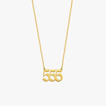 555 Angel Number Necklace | 14K Solid Gold - Mionza Jewelry-555 necklace, angel number jewelry, custom necklace, date necklace, gift for birthday, gold 555 necklace, gold custom necklace, gold number necklace, lucky necklace, mothers day gift, number jewelry, number necklace, personalized gift