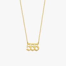 555 Angel Number Necklace | 14K Solid Gold - Mionza Jewelry-555 necklace, angel number jewelry, custom necklace, date necklace, gift for birthday, gold 555 necklace, gold custom necklace, gold number necklace, lucky necklace, mothers day gift, number jewelry, number necklace, personalized gift
