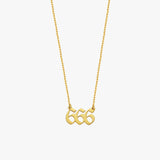 666 Angel Number Necklace | 14K Solid Gold - Mionza Jewelry-1111 necklace, 666 necklace, angel numbers, custom necklace, date necklace, gift for girlfriend, gift for mom, gold number necklace, lucky necklace, mothers day gift, number necklace, personalized gift, personalized jewelry