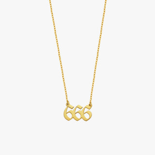 666 Angel Number Necklace | 14K Solid Gold - Mionza Jewelry-1111 necklace, 666 necklace, angel numbers, custom necklace, date necklace, gift for girlfriend, gift for mom, gold number necklace, lucky necklace, mothers day gift, number necklace, personalized gift, personalized jewelry