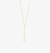 Heart Lariat Necklace | 14K Solid Gold - Mionza Jewelry-21st birthday gift, 6th anniversary gift, gift for her, gold heart necklace, gold lariat necklace, heart jewelry, heart necklace, heart y necklace, lariat necklace, layering necklace, love necklace, small heart necklace, y necklace