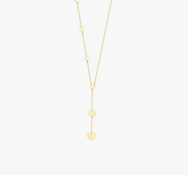 Heart Lariat Necklace | 14K Solid Gold - Mionza Jewelry-21st birthday gift, 6th anniversary gift, gift for her, gold heart necklace, gold lariat necklace, heart jewelry, heart necklace, heart y necklace, lariat necklace, layering necklace, love necklace, small heart necklace, y necklace