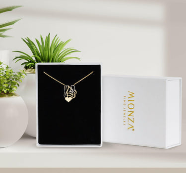 New Mom Necklace | 14K Solid Gold - Mionza Jewelry-14k solid gold, baby shower gift, first time mom gift, mom and daughter, mom gift from kids, mother necklace, new mom gift, new mom gift basket, new mom gift box, new mom gift jewelry, Personalized gift, pregnancy necklace