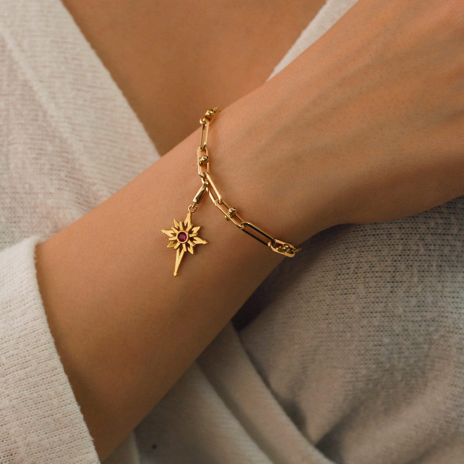 North Star Pendant | 14K Solid Gold - Mionza Jewelry-celestial necklace, christmas gift, gold charm, gold star necklace, good luck charm, north star charm, north star jewelry, north star pendant, star bracelet, star charm, star necklace, star pendant, starburst necklace