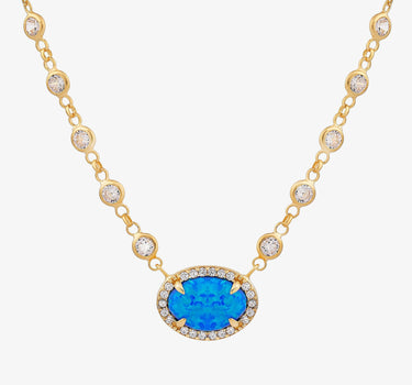 Oval Opal Necklace | 18K Gold Vermeil