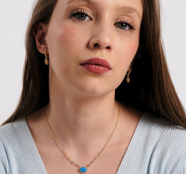 Oval Opal Necklace | 18K Gold Vermeil - Mionza Jewelry-18K Gold Vermeil, 18K Solid Gold, blue opal necklace, diamond necklace, gift for her, gift for women, gold opal necklace, non tarnish necklace, opal jewelry, opal necklace, opal necklace gold, opal pendant, permanent jewelry