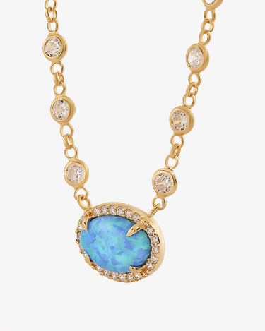 Oval Opal Necklace | 18K Gold Vermeil Mionza