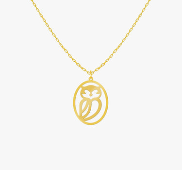 Owl Necklace | 14K Solid Gold Mionza