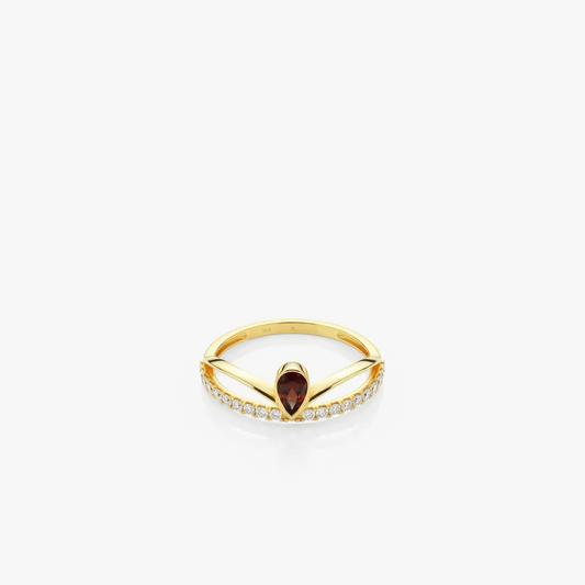 Pear Shape Ring | 14K Solid Gold