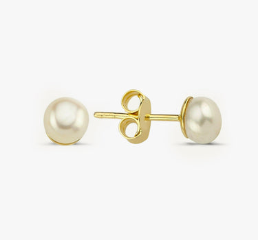 Pearl Stud Earrings | 14K Solid Gold Mionza