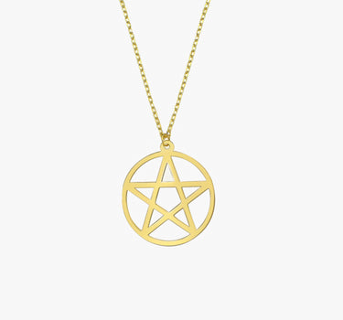 Pentagram Necklace | 14K Solid Gold Mionza