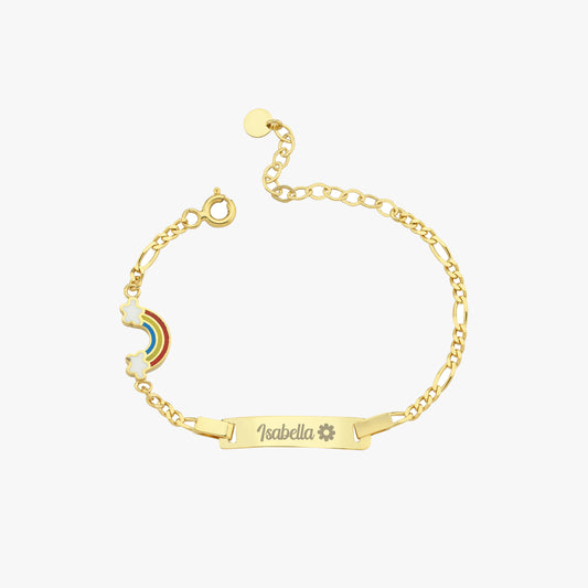 Personalized Rainbow Baby Gold Bracelet | 14K Solid Gold