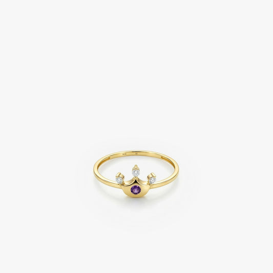 Princess Crown Ring | 14K Solid Gold