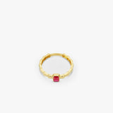 Red Stone Ring | 14K Solid Gold