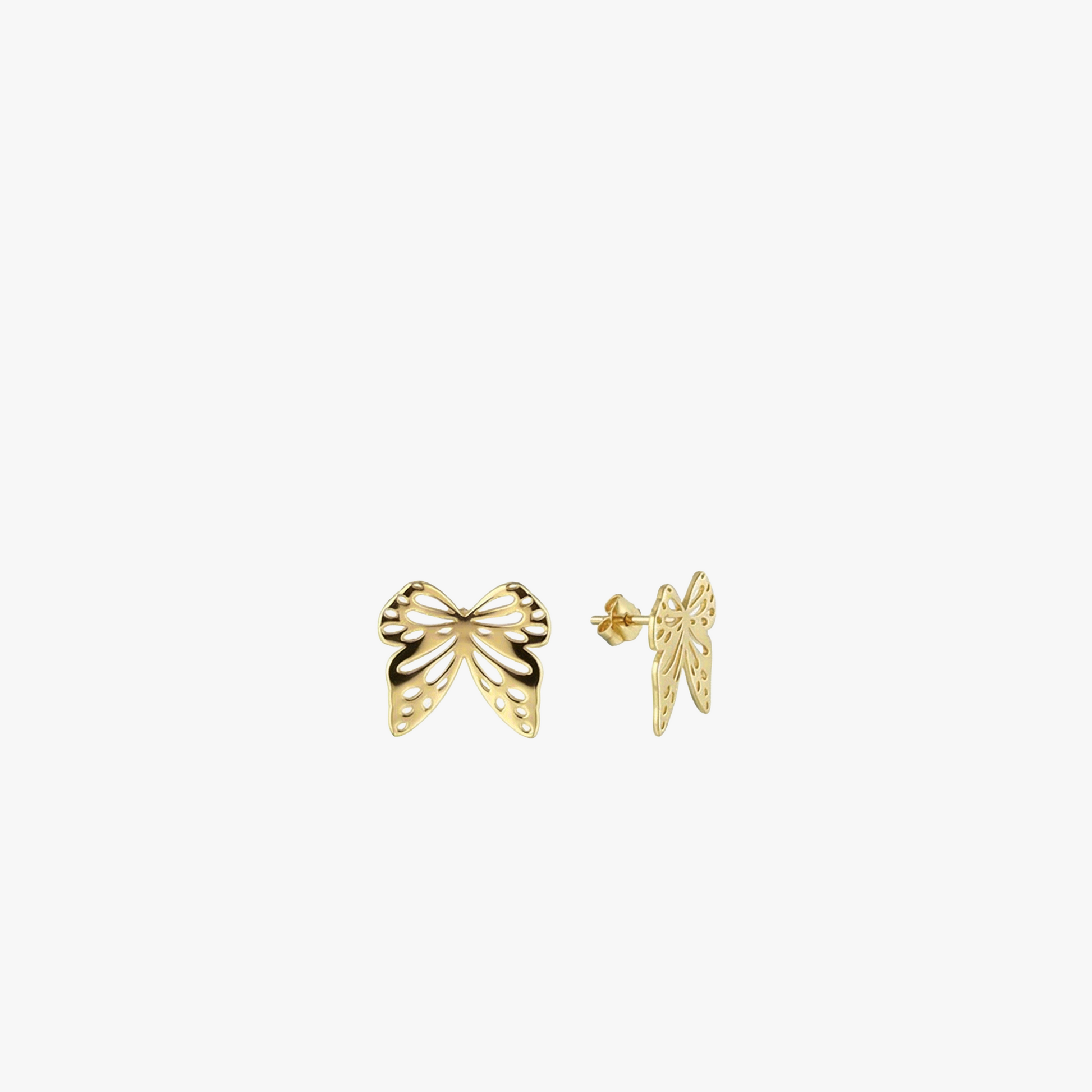 Ribbon Bow Earrings | 14K Solid Gold