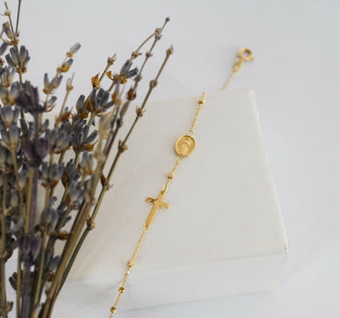 Rosary Bracelet | 14K Solid Gold
