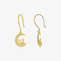 Sailor Moon Earrings | 14K Solid Gold - Mionza Jewelry-Compass Earrings, gold cat earrings, gold crescent moon earrings, gold earrings, Gold Fan Earrings, gold moon earrings, Lotus Earrings, Moon Earrings, Sailor Moon Earring, Sailor Moon Earrings, Sun Earrings, y2k earrings