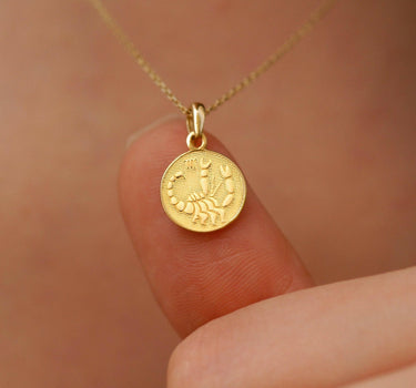 Scorpio Zodiac Necklace | 14K Solid Gold