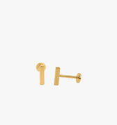 Screwback Ear Piercing | 14K Solid Gold - Mionza Jewelry-conch piercings, dainty stud earrings, earrings studs gold, gold earrings stud, gold stud earrings, helix earrings, lobe piercings, minimalist earrings, small stud earrings, stud earrings, summer jewelry, tiny stud earrings, tragus stud earrings