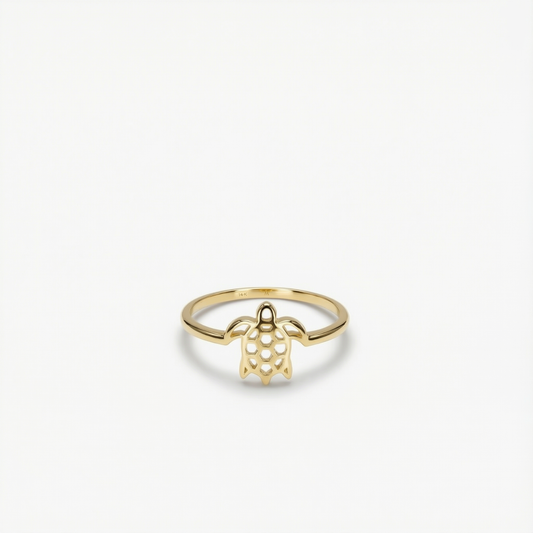 Sea Turtle Ring | 14K Solid Gold
