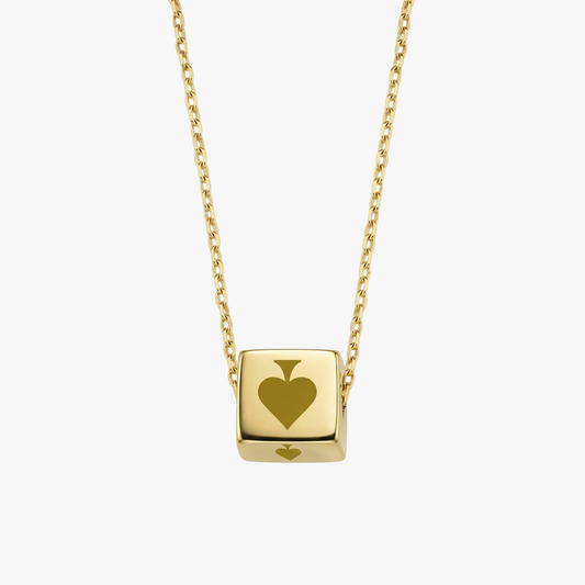 Spade Cards Necklace | 14K Solid Gold