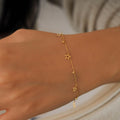 Star Bracelet | 14K Solid Gold - Mionza Jewelry-14K gold bracelet, 14K gold Jewelry, charm bracelets, charms for bracelet, Gift for her, Gift for teacher, Gifts for women, gold bracelet stars, gold charm bracelet, gold star bracelet, moon star bracelet, star bracelet, Star Gold Bracelet