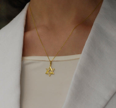 Star of David Necklace | 14K Solid Gold