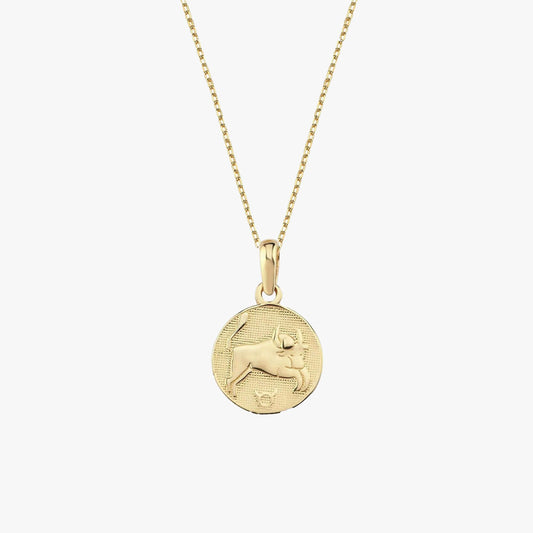 Taurus Zodiac Necklace | 14K Solid Gold - Mionza Jewelry-astrology necklace, birthday gift, celestial necklace, gift for her, gold coin necklace, leo necklace, libra necklace, taurus jewelry, taurus necklace, taurus pendant, zodiac jewelry, zodiac necklace, zodiac pendant