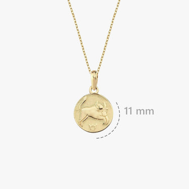 Taurus Zodiac Necklace | 14K Solid Gold - Mionza Jewelry-astrology necklace, birthday gift, celestial necklace, gift for her, gold coin necklace, leo necklace, libra necklace, taurus jewelry, taurus necklace, taurus pendant, zodiac jewelry, zodiac necklace, zodiac pendant